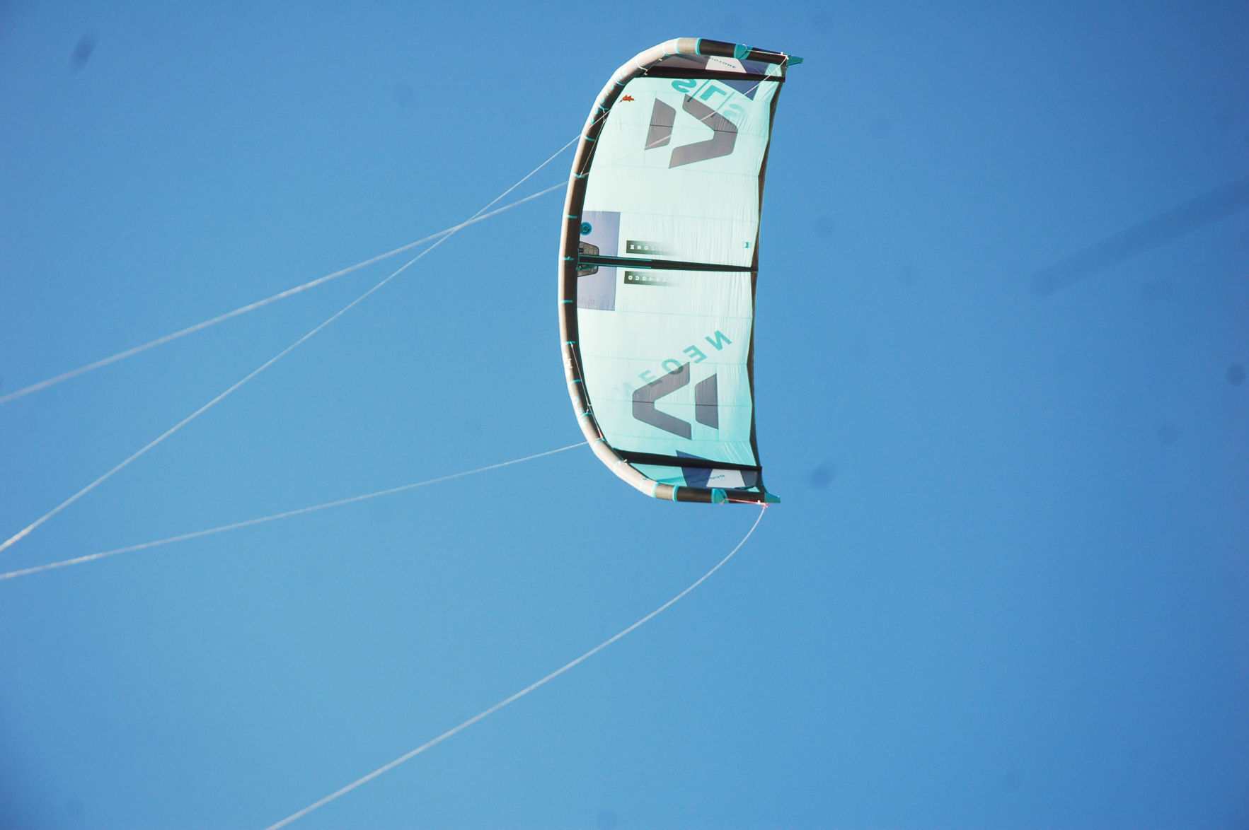 Kiteboarding kite up in the air at Lake Geneva